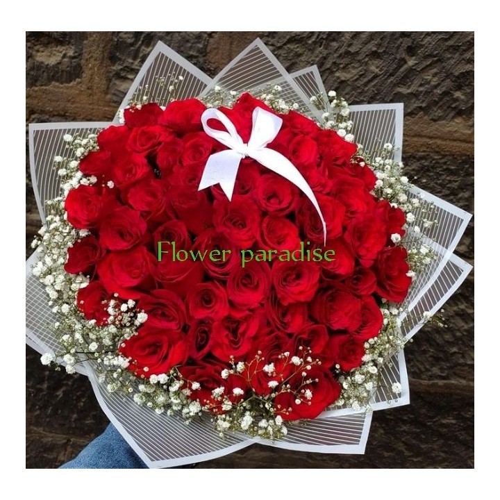 Red Rose Bouquet 12 roses with Green Leaves for Home, Office & Event Décor
